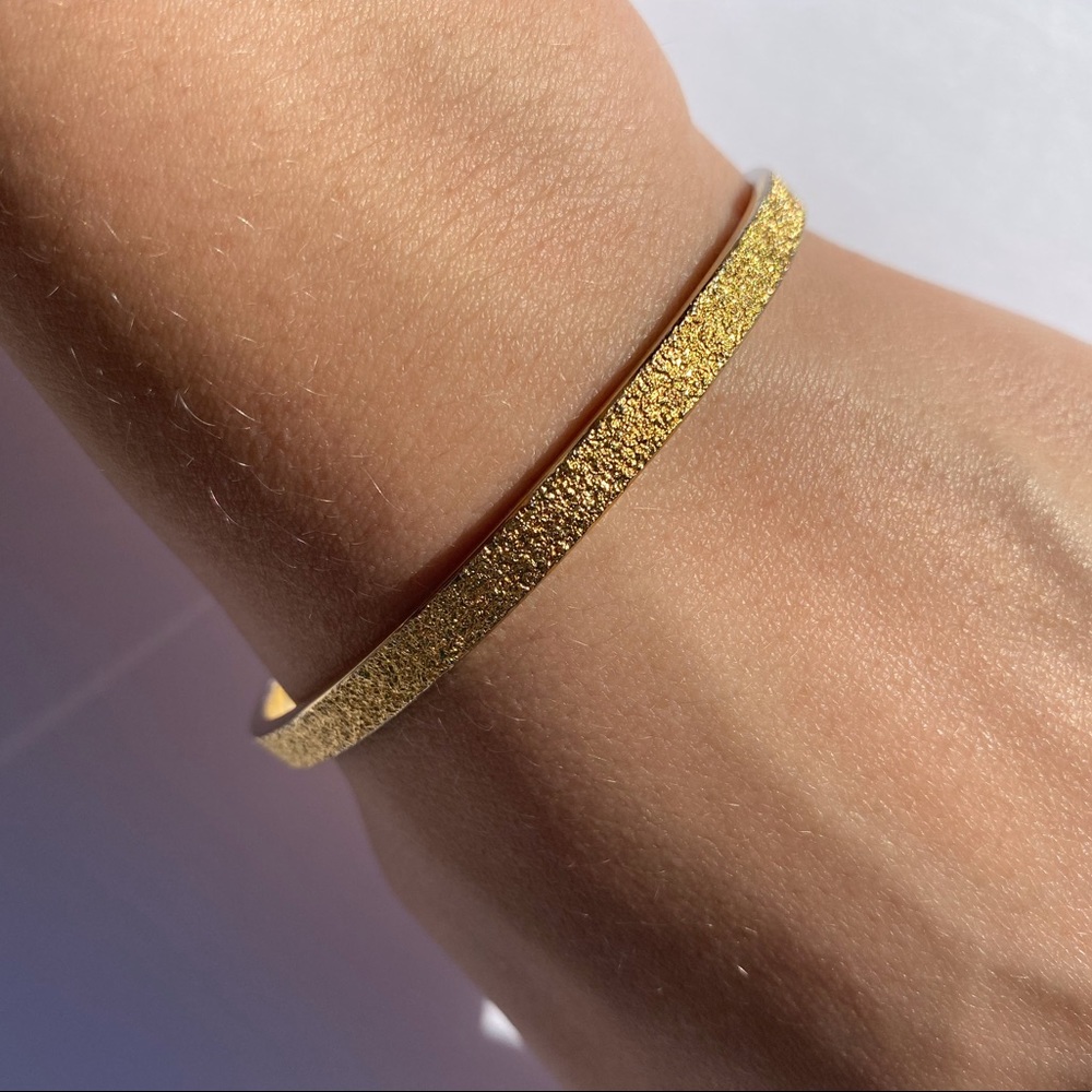 Gold textured Monet cuff bracelet